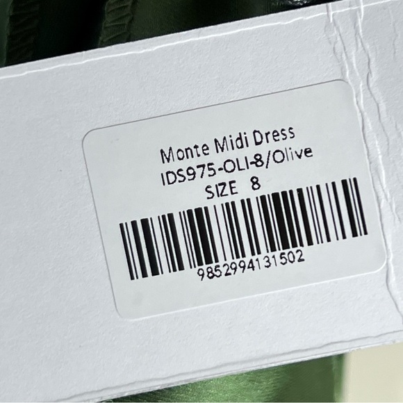 Billy J Monte Satin Slip Midi Dress - Olive Size 4 NWT Bridesmaid Weddin… - Picture 12 of 16